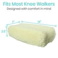 thumbnail image 6 of Vive Mobility Knee Scooter Pad Cover, Plush Sheepskin Memory Foam Cushion, Universal Fit Knee Walker & Knee Roller Accessory for Added Comfort, Gray, 6 of 10
