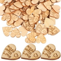Supvox 100pcs Heart Sewing Buttons Wooden Decorative Buttons for DIY Projects