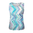 thumbnail image 2 of Verano Tops Camisetas sin mangas de cuello redondo de verano a la moda para mujer, camisetas sin mangas ligeras estampadas, camiseta sin mangas gráfica holgada Sexy (Sky Blue, M), 2 of 4