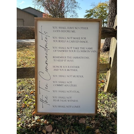 DailyMood Farmhouse Christian Style Ten Commandments Poster Wall Art Frameless
