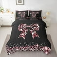 thumbnail image 2 of Homewish Cute Pink Bowtie Twin Bedding Sets 7-Piece for Children Teens,Kawaii Ribbon Bow Knot Bedding Comforter Set Microfiber,Abstract Cheetah Print Breathable Sheet Sets, 2 of 8