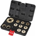 thumbnail image 1 of Router Guide Kit, 11 Pieces Imperial Size Brass Router Template Guide Kit, with Lock Nut Adapter with Case, 1 of 4