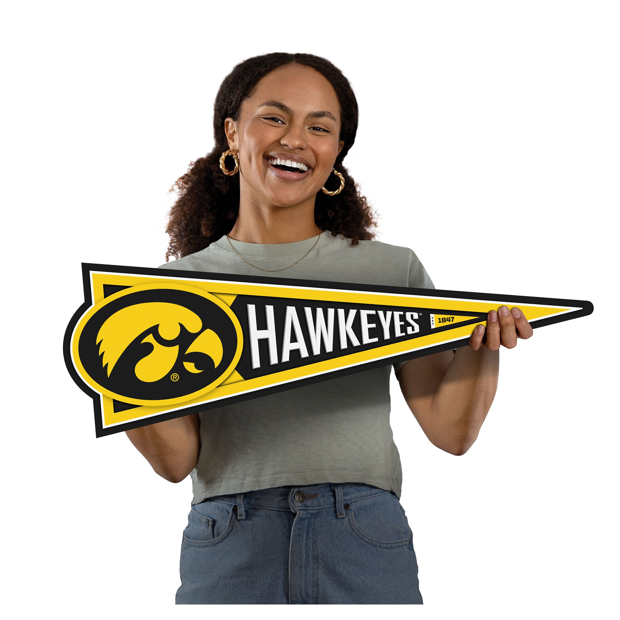 IDNA Iowa Hawkeyes 23" 3D Pennant Wall Art