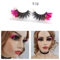 thumbnail image 3 of Nvzi 3 pares de pestañas postizas con purpurina y lentejuelas de colores,pestañas postizas de visón esponjoso para maquillaje de fiesta y escenario,pestañas postizas coloridas(estilo brillante, T-12), 3 of 3
