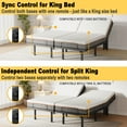 thumbnail image 3 of CHITOOMA Electric Adjustable Bed Frame Split King (Sync Control as King) with Massage (4 Modes & 3 Intensities), Wireless Remote, Zero Gravity, 4 Height Options, Under-Bed Nightlight, Fast Assembly, 3 of 15