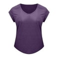 thumbnail image 3 of Patlollav Women's Casual O-Neck Loose Soft Cap Sleeve Solid Color T-Shirts Tops, 3 of 6