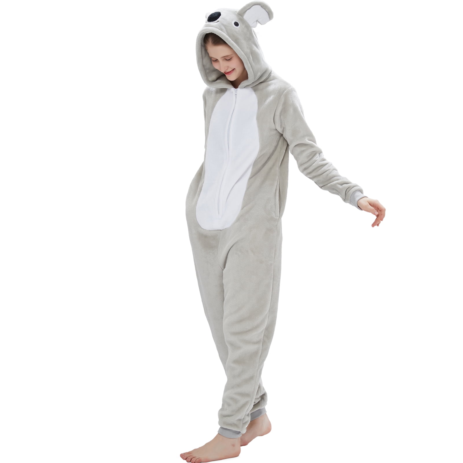 SWEETXIN Adult Halloween One-Piece Pajamas Koala Cosplay Costume Suit for Women and Men SizeXL