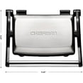 thumbnail image 5 of Chefman Electric Panini Press Grill and Gourmet Sandwich Maker w/ Non-Stick Coated Plates, Opens 180 Degrees to Fit Any Type or Size Food, Dishwasher Safe Removable Drip Tray, Stainless Steel/Black, 5 of 7
