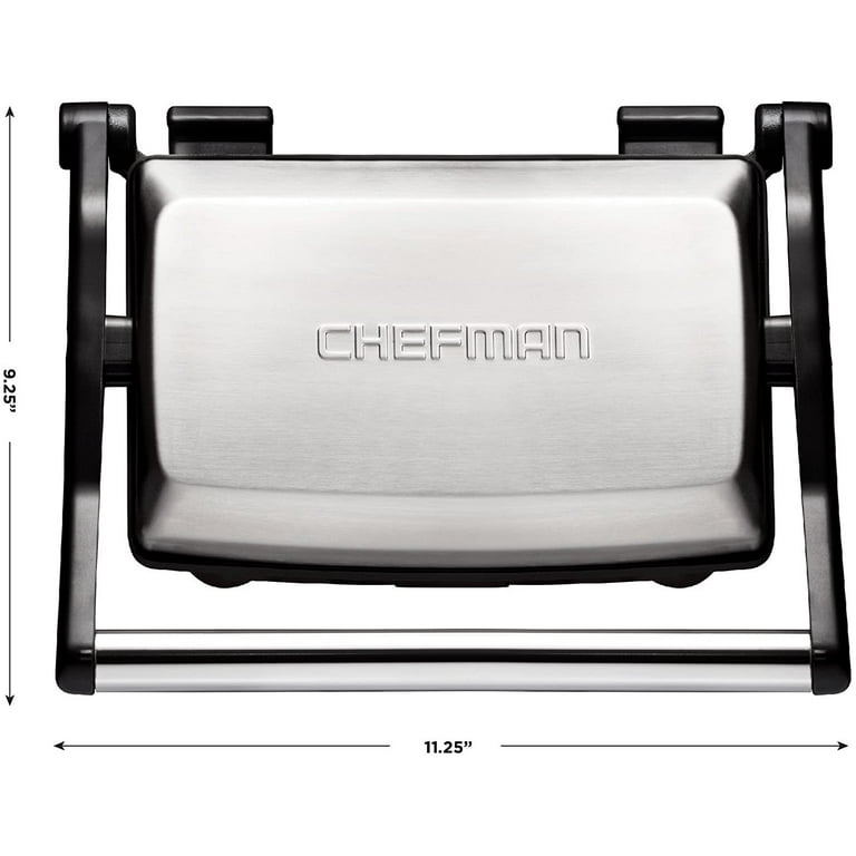 Chefman 6 in. Portable Black Compact Grill, Panini Press, Indoor Grill  Sandwich Maker, Countertop Electric Griddle, Nonstick RJ01-V2-CG - The Home  Depot