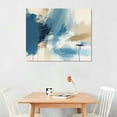 thumbnail image 2 of Orinice Navy Blue Pictures Wall Art Abstract Modern Painting Canvas Brown Watercolor Wall Art Decor Abstract Blue Poster Minimalist Graffiti Prints Blue Artwork for Living Room  16x12in, 2 of 6