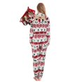 thumbnail image 3 of Nvse|Christmas Print Family Matching Hooded Long Sleeved Zippered Jumpsuit Set Unisex Onesie Novelty Printed One-piece Pajamas Women Men Hooded Jumpsuits Adult Nightwear Romper Holiday Pjs-red&green, 3 of 4