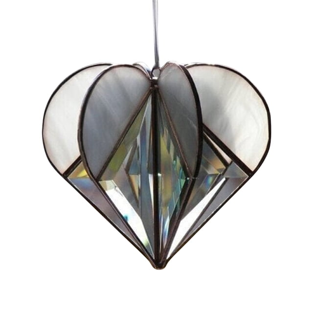 Xihbxyly Colgante de Corazón para San Valentín, Diseño Acrílico Multifacético Hecho a Mano, Impresionantes Reflejos de Arcoíris, Decoración Versátil para El Hogar, Ventana o Árbol, Regalo Considerado