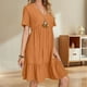 thumbnail image 2 of Vestido de verano para mujer Gchanao, casual, holgado, naranja, talla L, 2 of 3