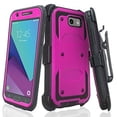 thumbnail image 2 of For Samsung Galaxy J3 Emerge Case, J3 2017, J3 Prime, J3 Amp Prime 2, J3 Express Prime 2, Rugged Full-Body Armor Heavy Duty Holster Shell Combo Case - Purple, 2 of 2