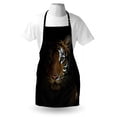 thumbnail image 3 of Tiger Apron King of Sundarbans Ethnic in a Dark Environment Mild Mannered Majestic Animal, Unisex Kitchen Bib Apron with Adjustable Neck for Cooking Baking Gardening, Dark Orange Black, by Ambesonne, 3 of 3