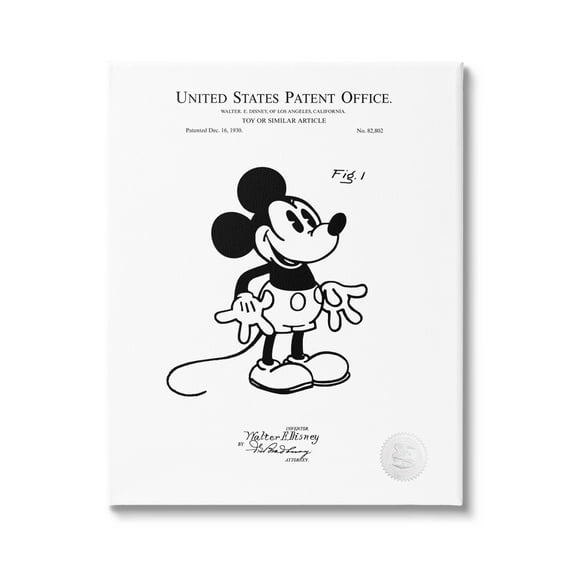 Stupell Industries Mouse Character Toy Diagram Graphic Art Gallery Wrapped Canvas Print Wall Art, Design by Karl Hronek