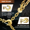 thumbnail image 5 of Trailer Safety Chains with Hooks Heavy Duty Trailer Chains with Clevis Self-Locking Hooks, 18,800 lbs Break Strength Towing Chain for Truck Garage Farm Transport, 5 of 9