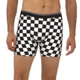 thumbnail image 2 of Cauagu Black and White Checkerboard Print Men's Boxer Briefs, Funny & Cute Underwear Elastic Waistband Briefs Ideal Gift for Men,1-Pack, 2 of 7