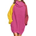 thumbnail image 1 of LAICAIW Women's Loose Turtleneck Oversize Long Pullover Sweater Dress, 1 of 5