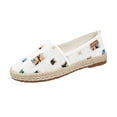 thumbnail image 3 of YOUYEDIAN Loafers for Women Comfortable Fashion Patchwork Print Low Heel Casual Round Toe Soft Flats Versatile Slip On Walking Canvas Shoes, 3 of 5
