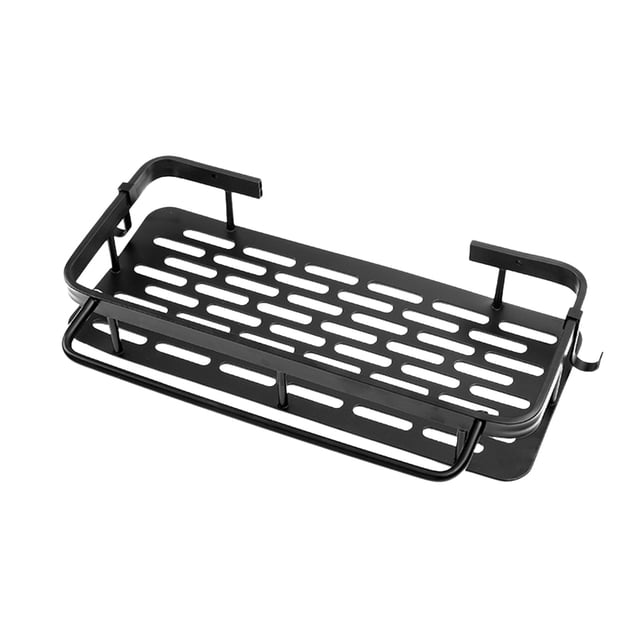 Fiudx Estante de Baño, Estante Metálico de Pared, Soporte para Lavabo Ventilado, Estante de Almacenamiento En Diseño Hueco, Organizador de Botellas y Latas, para Baño Doméstico, Fácil de Secar, Sin A