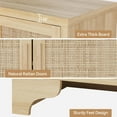 thumbnail image 5 of 4-Door Sideboard Buffet Cabinet, Natural Rattan Storage Cabinet, Boho Entryway Console Table, Coffee Bar Station for Dinning Room, Living Room, Kitchen, 5 of 6