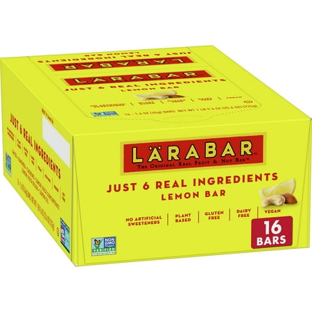 Larabar Lemon Bar, Gluten Free Vegan Fruit & Nut Bar, 1.6 oz Bars, 16 Ct