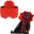thumbnail image 2 of Small Dog Cat Vampire Cloak Costume Black Red Pet Halloween Cape for Small Medium Dogs Cats Puppy Cosplay Clothes Kitty Apparel (Red,one size), 2 of 6