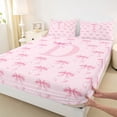 thumbnail image 4 of Erosebridal Pink Letter D Personalized Initial Bed Sheets For Girls,Dreamy Princess Bow Tie King Sheets 4pcs, 4 of 6