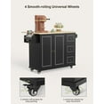 thumbnail image 7 of 42" Kitchen Islands Cart on Wheels with Storage, Black, 7 of 7