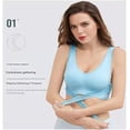 thumbnail image 3 of Women Front Cross Side Buckle Lace Wireless Seamless Sports Bra，Rose Red L, 3 of 10