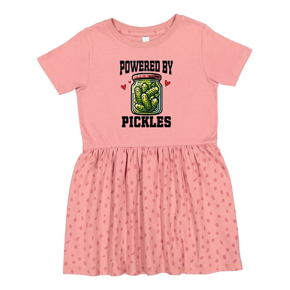 Inktastic Pickle Lover Funny Powered by Pickles Girls Toddler Dress