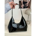 thumbnail image 6 of Deago Women's Small Crescent Shoulder Bag Patent Leather Retro Y2k Hobo Handbags Tote Underarm Clutch Purse (Black), 6 of 8