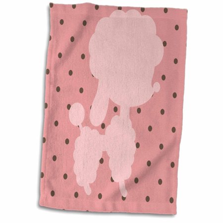 3dRose Pink Poodle With Raspberry and Chocolate Chips - Towel  15 by 22-inch