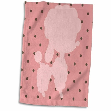 3dRose Pink Poodle With Raspberry and Chocolate Chips - Towel, 15 by