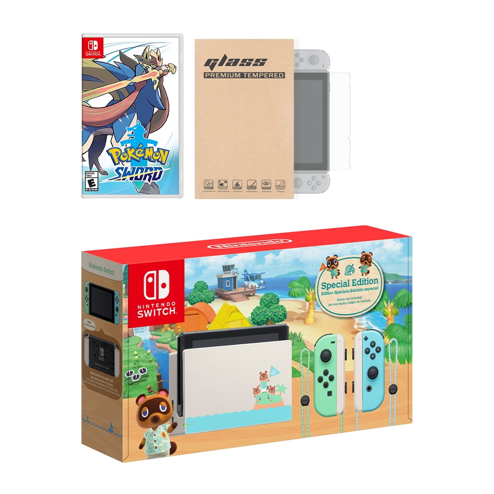 Nintendo Switch Animal Crossing Limited Console Pokemon Sword Bundle With Mytrix Tempered Glass Screen Protector Improved Battery Life Console With The Best Pokemon Game Walmart Com Walmart Com