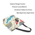 thumbnail image 3 of FORMRS Womens Canvas Tote Bag with Zipper Inner Pocket Shoulder Handbag, Blue Retro Print, 3 of 7