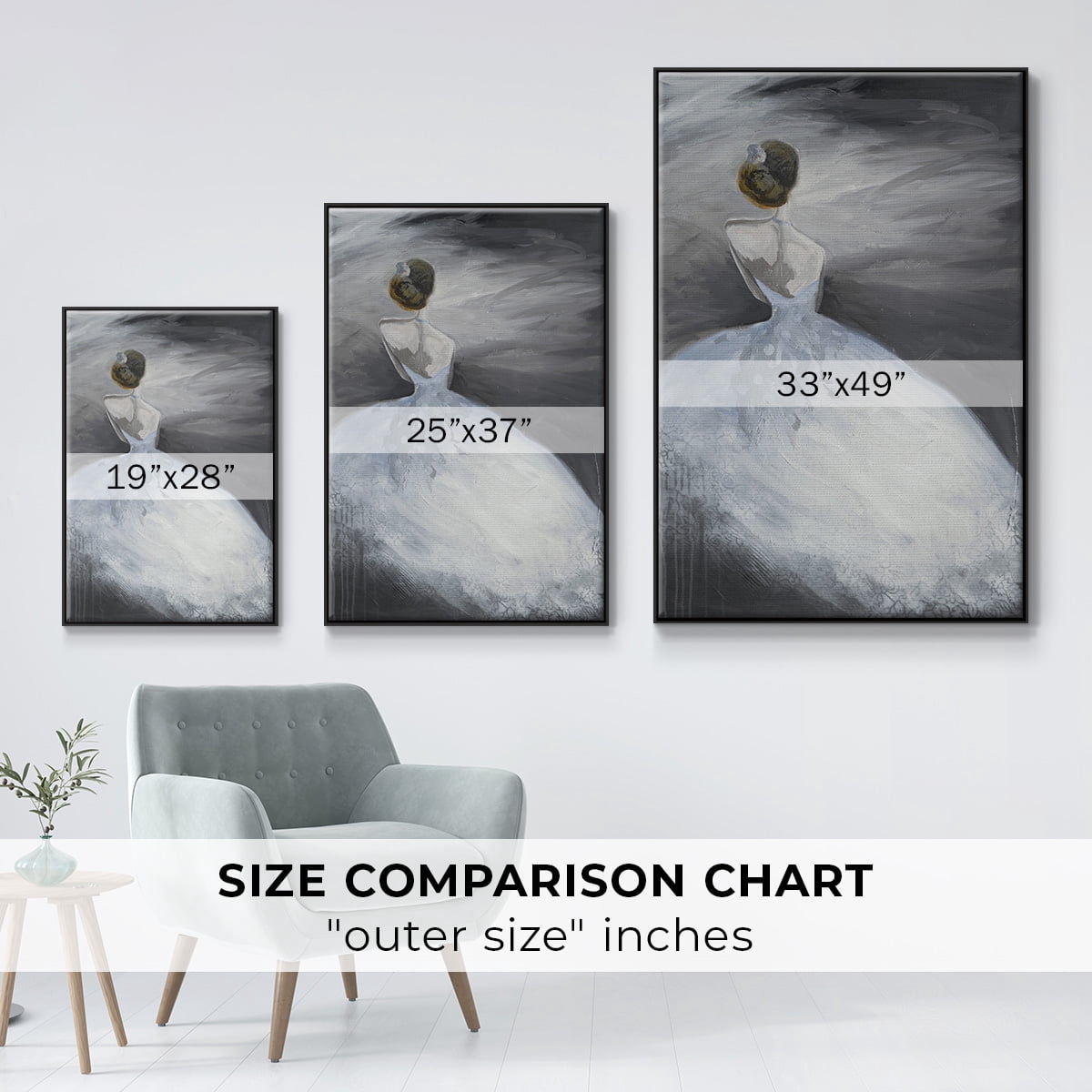 Off in the Distance Framed Premium Gallery Wrapped Canvas - Ready to Hang - 17 x 25 - Black Floating Frame
