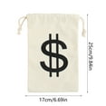 thumbnail image 2 of Sopiago Money Bags Money Bag Money Bag Props Money Bags Decor For Party 9.8 x 6.6 in. 1Pc, Money Bag Dollar Sign Carrying Sack for Bank Robber Pirate Cowboy Theme Party, 2 of 4