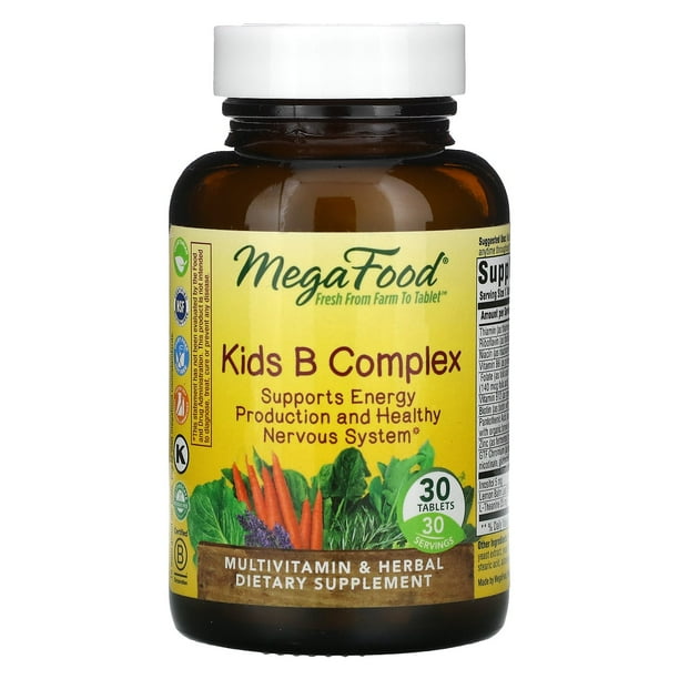 MegaFood - Kids B Complex Multivitamin - 30 Tablets - Walmart.com ...