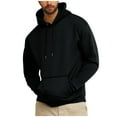thumbnail image 2 of Zylanna Men's Pullover Hoodies, Hooded Sweatshirt Long Sleeve Workout Running Elastic Athletic Jacket with Pockets Black Size 2XL, 2 of 9