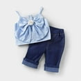 thumbnail image 2 of Ensemble de Vêtements pour Enfants à Col Licou, Robe Longue à Manches Courtes + Robe Courte Américaine, Vêtements pour Enfants à Manches Courtes, Vêtements pour Enfants, 2 of 5