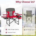 thumbnail image 4 of Portable Heavy Duty Camping Chair Folding Director Style 400lbs Support with Side Table Cooler Bag Storage Strap for Fishing Picnic Makeup, Olive, 4 of 5