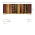 thumbnail image 2 of VHC Brands Rustic Farmhouse Curtains Connell 18x72 Valance Window Topper for Bathroom Dining Room, Tan Burgundy Plaid, 72 Inches Wide, Patchwork, 2 of 4