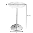 thumbnail image 2 of Gymax 6PCS Round Pub Table Swivel Adjustable Bar Table w/Faux Marble Top White, 2 of 10