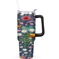 thumbnail image 2 of Cup with Handle and Straws 40 oz Insulated Mushroom Travel Coffee Mug Birthday Present for Men Dad Son Husband Gifts for Him/Her Coffee Mugs, 2 of 7