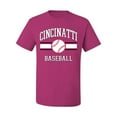 thumbnail image 2 of Wild Bobby City of Cincinnati Baseball Fantasy Fan Sports Men's T-Shirt, Fuschia, Medium, 2 of 6