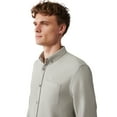 thumbnail image 2 of Avva Men's 100% Cotton, Regular Fit, Long Sleeve, Button Collar, Pocket Waffle, Dobby Shirt, 2X-Large, Grey, 2 of 7