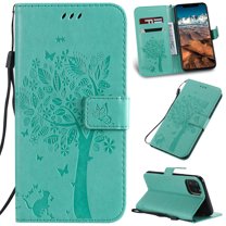 iPhone 11 Pro Max Case 6.5" 2019, Allytech PU Leather Slim Fit Folio Flip Shell Stand Cards Holder Hand Lanyard Wrist Shockproof Bumper Wallet Case Covers for Apple iPhone 11 Pro Max 6.5",Green
