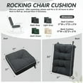 thumbnail image 5 of Parojati 22*17*5 Rocking Chair Cushion, Set of Thicken Seat & Back Chair Cushions with Memory Foam, Non-Slip Chair Pad with Ties for Indoor&Outdoor Rocker Dark Grey, 5 of 9